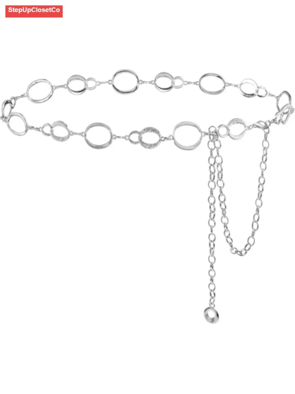 Women's Adjustable Metal Chain Belt for Dresses Irregular Design Boho